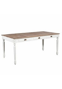 LOBERON - Tisch Helsinquia weiß/braun - weiß/braun