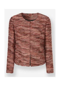 heine - Bouclé-Blazer - rotbraun-ecru-gemustert