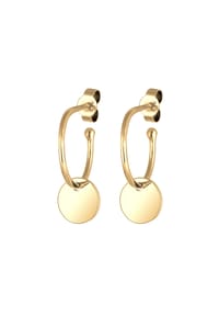 elli. - Ohrringe Hänger Kreis Creole Geo Plättchen Trend 925 Silber - Gold