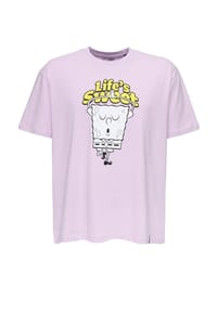 RE:COVERED - T-Shirt SpongeBob Lifes Sweet Relaxed im lockeren Schnitt - Purple