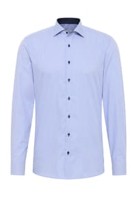 ETERNA - Fineliner Twill-Hemd SLIM FIT - blau