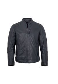 JILANI - Herren Lederjacke Lammnappa navy - navy
