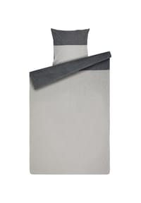 GALERIA home - Flanell-Bettwäsche - 90 SILBER/ANTHRAZI