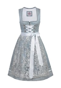 MarJo - Dirndl, knielang, Satinband, für Damen - 779 WASSERBLAU