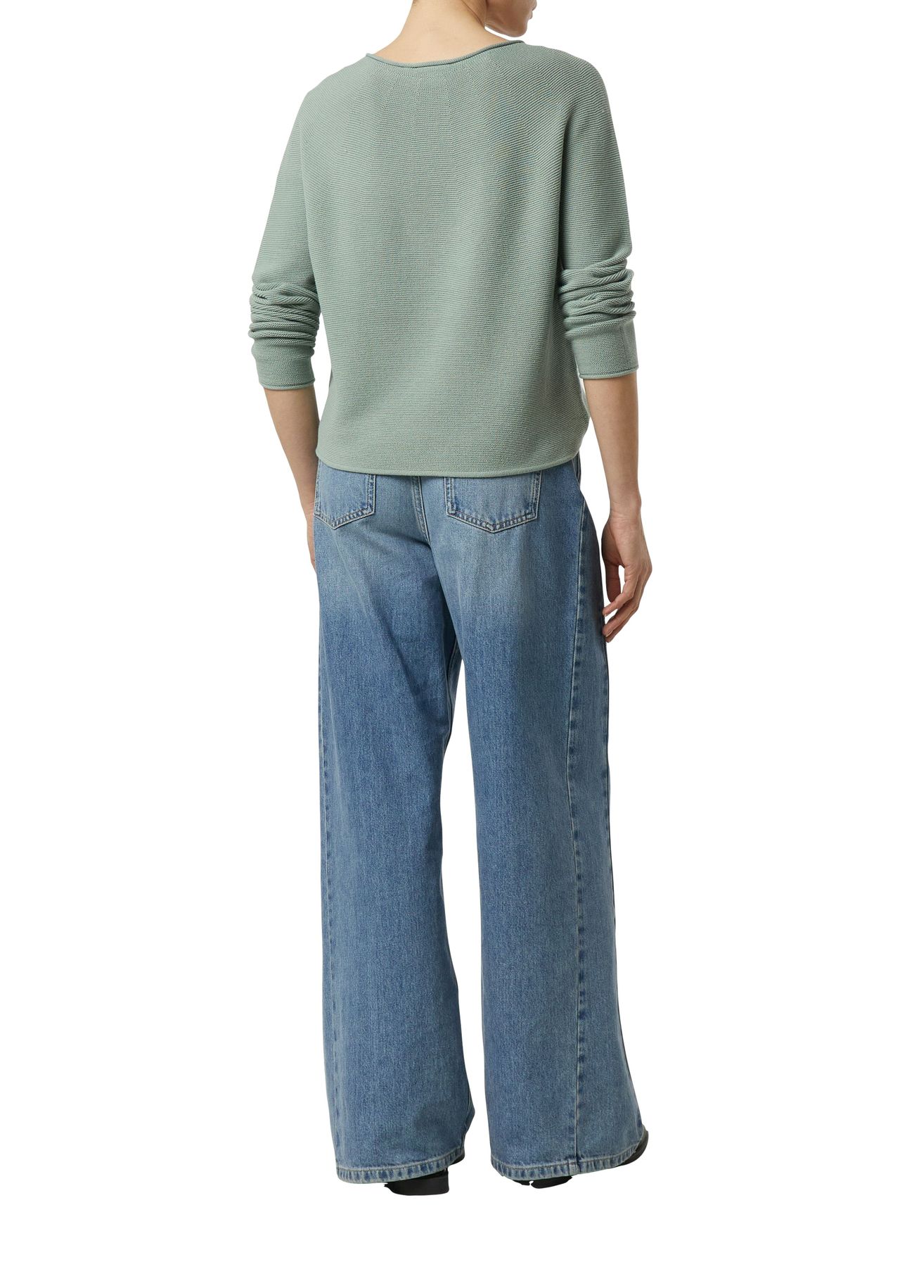 Comma, Strickpullover, Rollsaum, FüR Damen, GrüN, 44