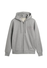 GANT - Herren Sweatjacke mit Kapuze - REGULAR TONAL SHIELD FULL ZIP HOODIE, Baumwolle - Grau