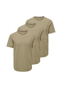 ONLY & SONS - T-Shirt 3er Pack ONSBENNE - Beige / schwarz / weiß