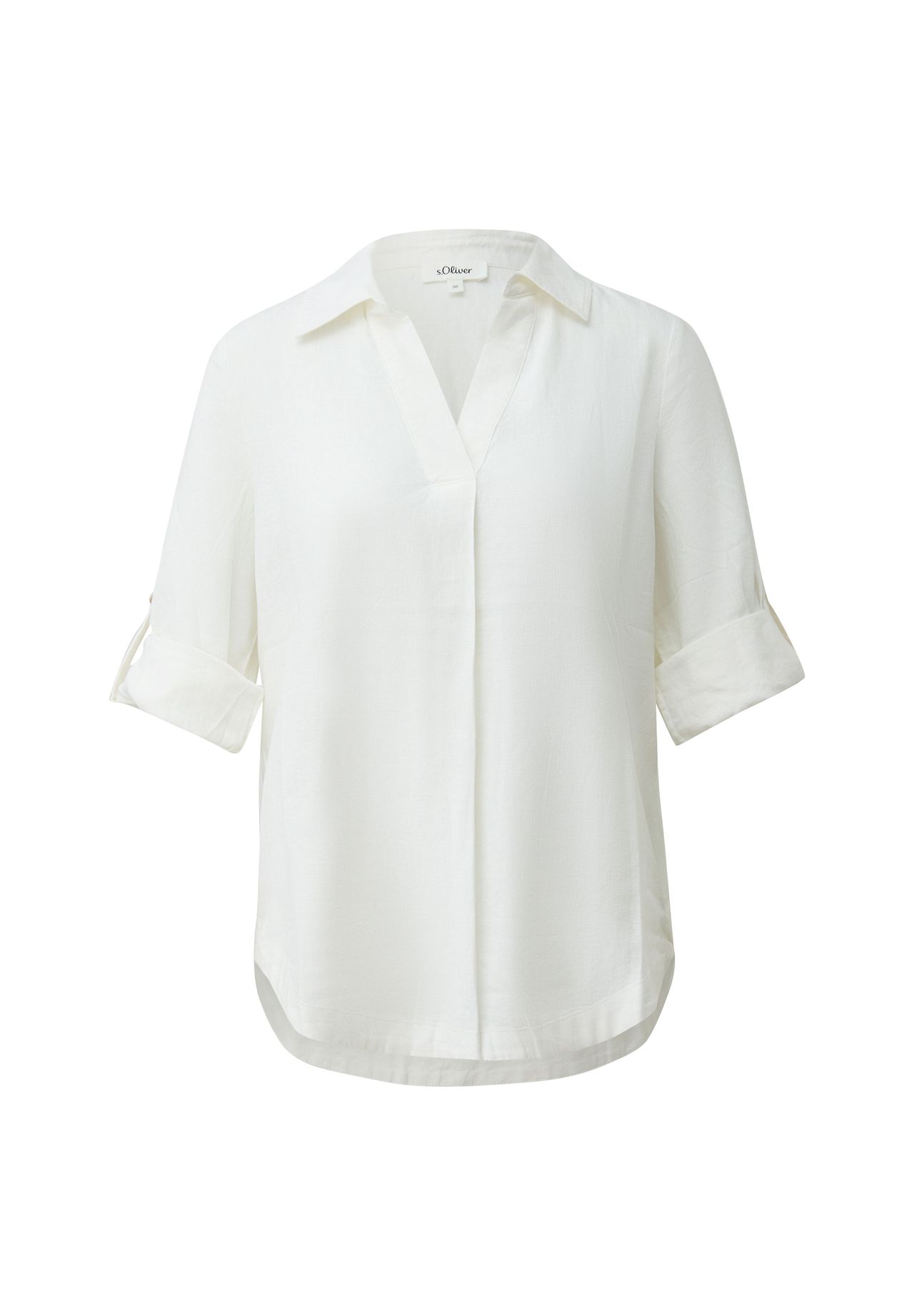S.Oliver Red Label Shirtbluse, Leinenanteil, FüR Damen, Weiß, 46