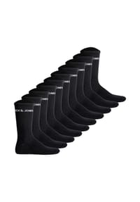 JACK & JONES - Herren Tennissocken 10er Pack - JACBASIC LOGO TENNIS SOCK, einfarbig - Schwarz