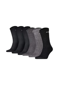 PUMA® - Unisex Sportsocken, 6er Pack - Tennissocken, Crew Sport Socken, einfarbig (2x 3 Paar) - Blau-Mix