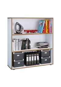 VCM. - Holzregal stehend | platzsparender Aktenschrank | Maße ca. H. 110 x B. 100 x T. 33 cm | Elegantes Regal | Büroregal – Salia 3fach B. 100 cm - Anthrazit