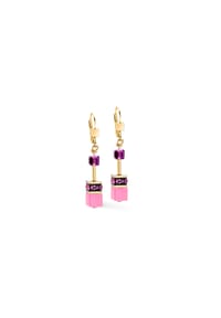 CŒUR DE LION GeoCUBE® - Iconic Ohrringe, rosa-flieder - Rosa/Flieder