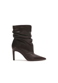 kazar - Lederstiefel mit geknittertem Schaft - Dunkelbraun