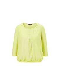 GOLDNER - Kurzgröße:  Chiffon-Shirt mit 3/4-Arm, Rundhals - aubergine