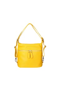 VIOLA CASTELLANI - Umhängetasche in einem Rucksack umwandelbar - Yellow