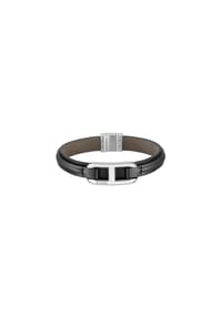 BOSS KODE - Herren Armband, Leder - SCHWARZ