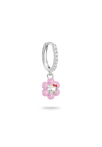Thomas Sabo THOMAS SABO x HELLO KITTY - Hello Kitty Single-Creole Blume mit Zirkonia - silberfarben, schwarz, pink, gelb, rot, weiß