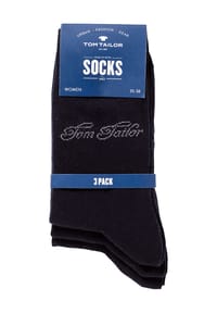 TOM TAILOR - Socken, 3er-Pack, Logo, für Damen - 285 SUMMER GREY