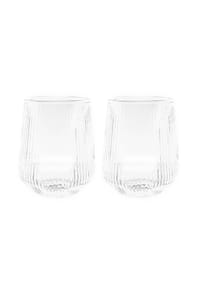 mulex® - Gläser Trinkgläser Set geriffeltt 430ml - Transparent 2x