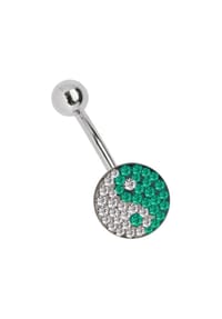 Adelia's - Bauchnabelpiercing Banane Epoxy Multistrass Ying Yang - grün