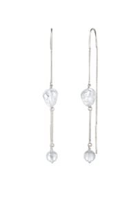 elli. - Ohrringe Ohrhänger Rock Crystal Transparent 925 Sterling Silber - Silber
