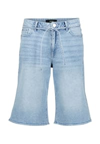 zero - Jeansshorts mit Bindegürtel - Light Blue Denim