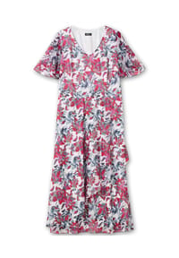 sheego - Chiffonkleid - beere-gemustert