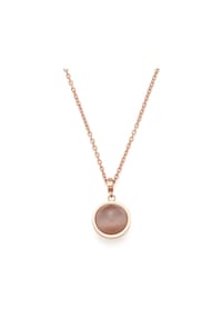 LEONARDO - Damen Kette mit Anhänger, Edelstahl mit Katzenauge - ROSEGOLD