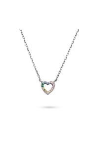 s.Oliver - Halskette - aus Silber mit Regenbogenherz - silber