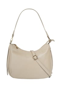 Cluty - Umhängetasche Echt Leder, Made In Italy - beige