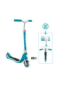 GLOBBER - FLOW 125 LIGHTS türkis, mit Leuchtrollen - türkis