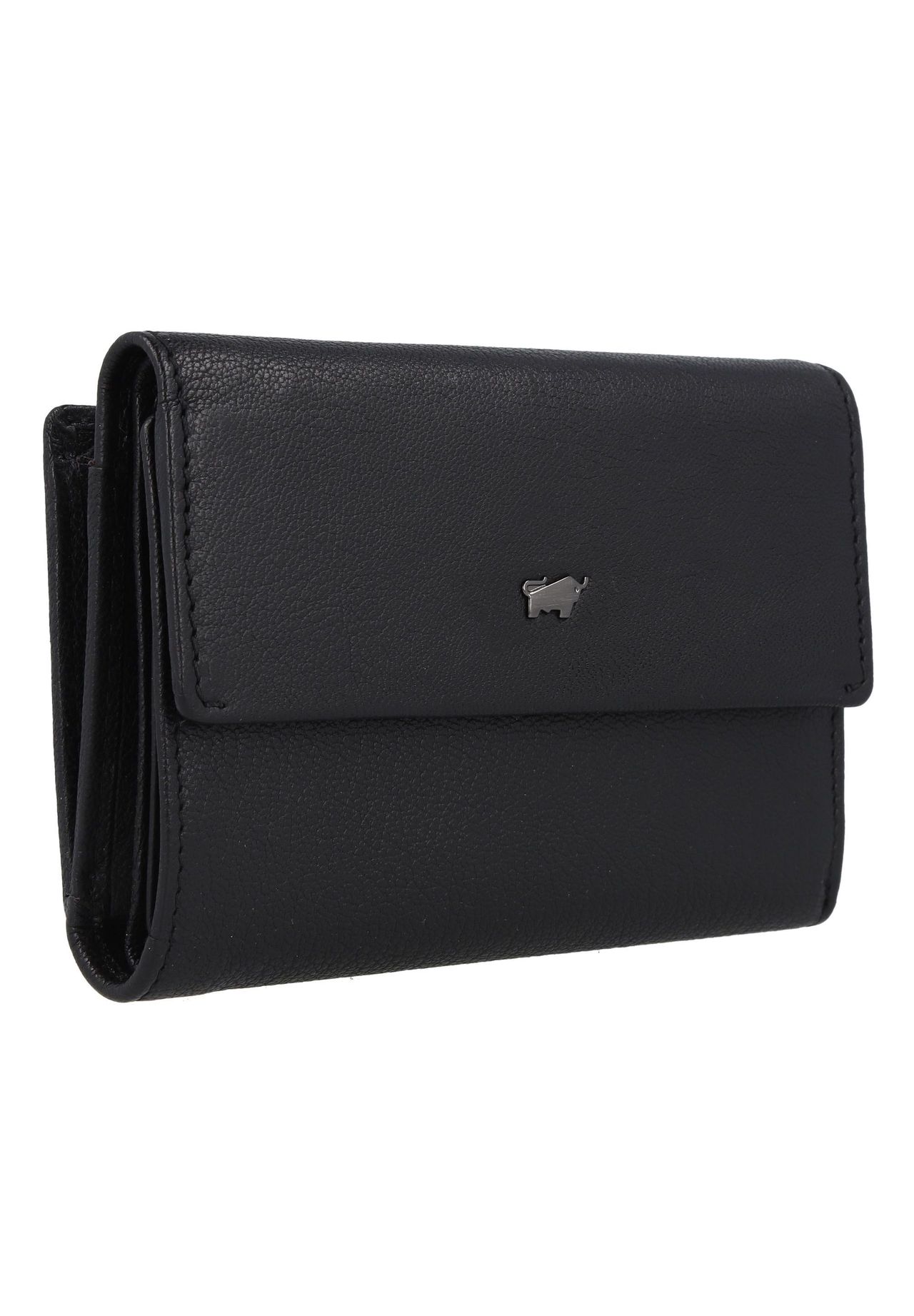 Braun BÜFfel GeldböRse, Leder, Emblem, Uni, FüR Damen, Schwarz