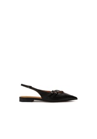 kazar - Flache Slingback-Pumps aus schwarzem Leder - Schwarz
