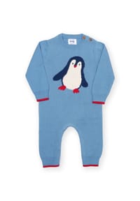 KITE - Baby Pinguin Parade Strickstrampler Bio-Baumwolle - blau