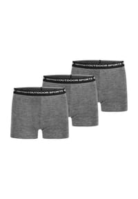 normani® - 3er Pack Herren Merino Boxershorts Unterhose - Anthrazit/Schwarz/Grau