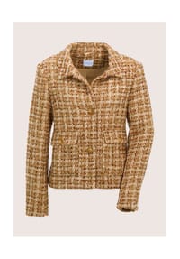 MADELEINE - Eleganter Businessblazer mit Hemdkragen - beige / tabakbraun / multicolor