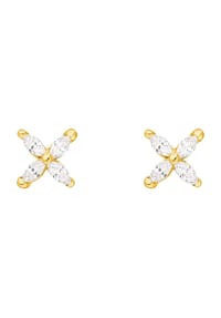Leaf - Damen Ohrstecker, 925er Silber - GOLD