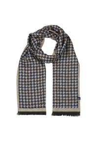 LERROS - Modischer Schal mit Fransen und zeitlosem Muster - CLASSIC NAVY