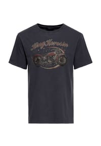 KING KEROSIN - Print-Shirt Acid Washed Bobber - schwarz