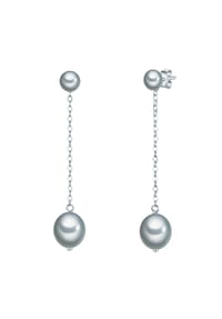 VALERO PEARLS - Damen Ohrringe aus 925/- Sterling Silber in Silber mit Süßwasser-Zuchtperle - silber