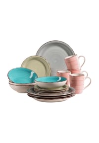 MÄSER Geschirr-Set, Steingut Lumaca - Lumaca - blau/hellblau/rosa/grün