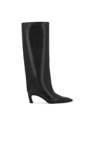 ONE ELEMENT - Schwarze Stiefel aus Naturleder mit Schlupfschaft - Schwarz