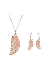 Rafaela Donata - Damen Set (Kette+Ohrringe) aus Messing in Roségold - roségold