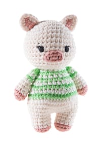 heunec® - Kuscheltier Crochi Häkelfreund Schwein - weiß