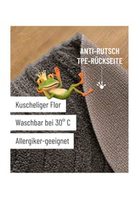 WECONhome Badteppich Fiete - Hoch-Tief-Effekt - Badteppich - anthrazit grau