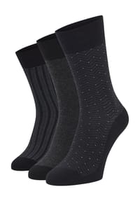 DUNMORE - Socken, 3er-Pack, Stretchbund, für Herren - 1 SCHWARZ ARGYLE