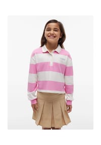 TOMMY HILFIGER - Langarmshirt Rugby Stripe Polo, Baumwolle, für Kinder - CT3  BLUE
