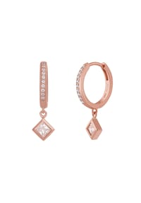 caї - Creole 925/- Sterling Silber 22 Zirkonia - rot
