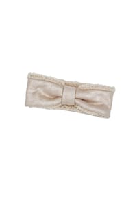 maximo® - MINI GIRL-Stirnband gerafft Doubleface metallic, Plüsch - gold-feder