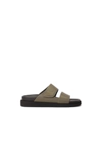 kazar - Khakifarbene Pantoletten mit zwei Schnürchen - Khaki